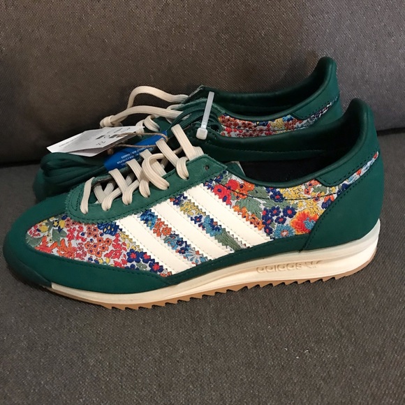 adidas | Shoes | Adidas Womens Green Floral Sneakers | Poshmark